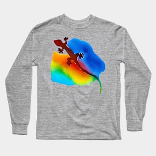 Gecko Watercolor Painting Long Sleeve T-Shirt